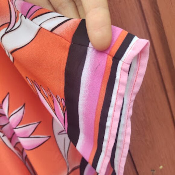 BELLE BY KIM GRAVEL | Pink Orange Tropical Print Floral Resort Wear Blouse XXS - Picture 7 of 10